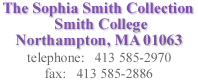 Sophia Smith Collection, Smith College, Northampton, MA