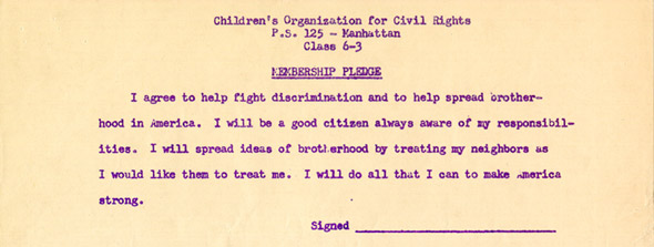 Membership Plege - Children's Organization for Civil Rights