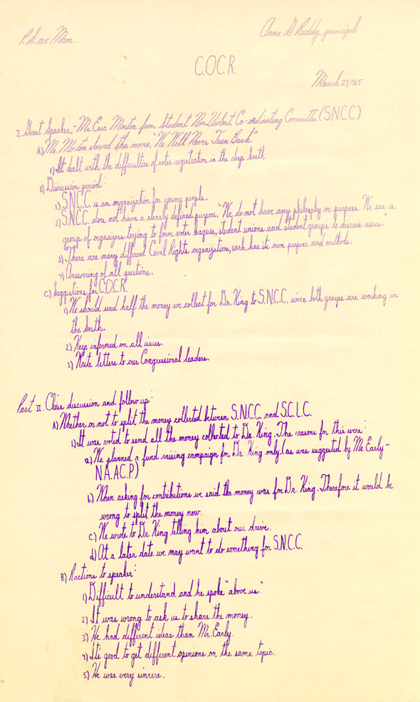 COCR Meeting Notes, March 24, 1965