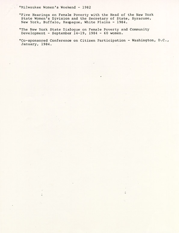 The National Congress of Neighborhood Women: Background Information, October 17, 1984,  page 6