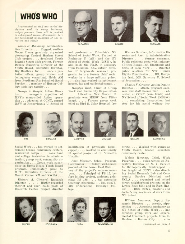 MFY - Mobilization for Youth, Inc. News Bulletin - Vol.1, No. 1, Spring 1963, page 5