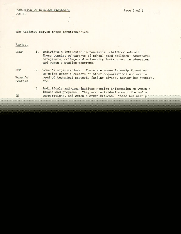 Evolution of a Mission Statement, page 3