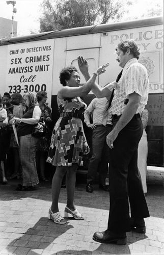 Rape Crisis Squad members demonstrate defensive techniques, 1974