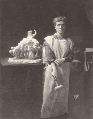 Alice Morgan Wright and her sculpture, Force
