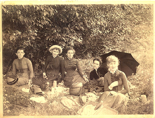 Florence Bascom and friends on a picnic, 1887