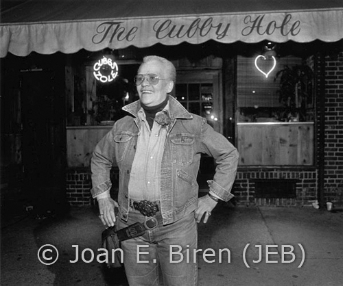 Storme DeLarverie outside The Cubby Hole, 1986