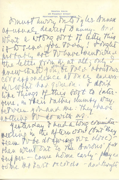 Newton Arvin to Truman Capote