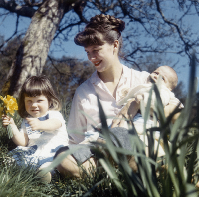 Sylvia Plath with Frieda and Nicholas, 1962