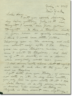 Lawson to Ridge, 1929