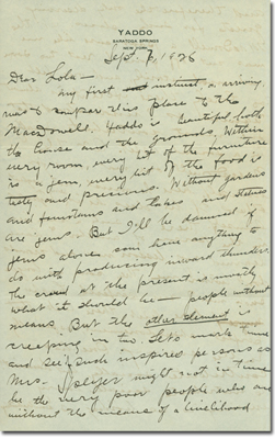 Letter, 1928