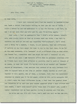 Letter, 1930