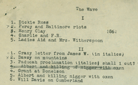 Excerpt from holograph outline, undated