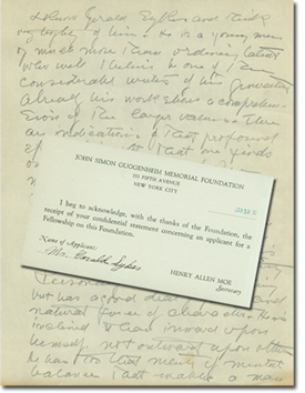 Letter and card, circa 1929
