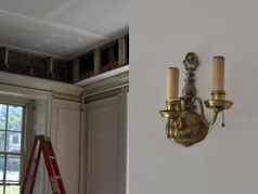 Jordan fire ceiling and sconces