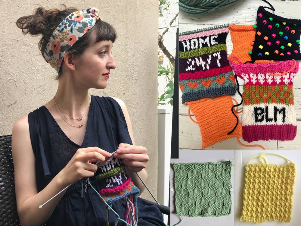 Ruby Lowery knitting