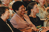 Kate Webster, Chair of Board of Trustees, Ruth Simmons, president of the College, Associate Justice of the Supreme Court, Ruth Bader Ginsburg.