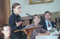 Ruth Bader Ginsburg speaking.