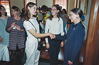 Ruth Bader Ginsburg meeting with students