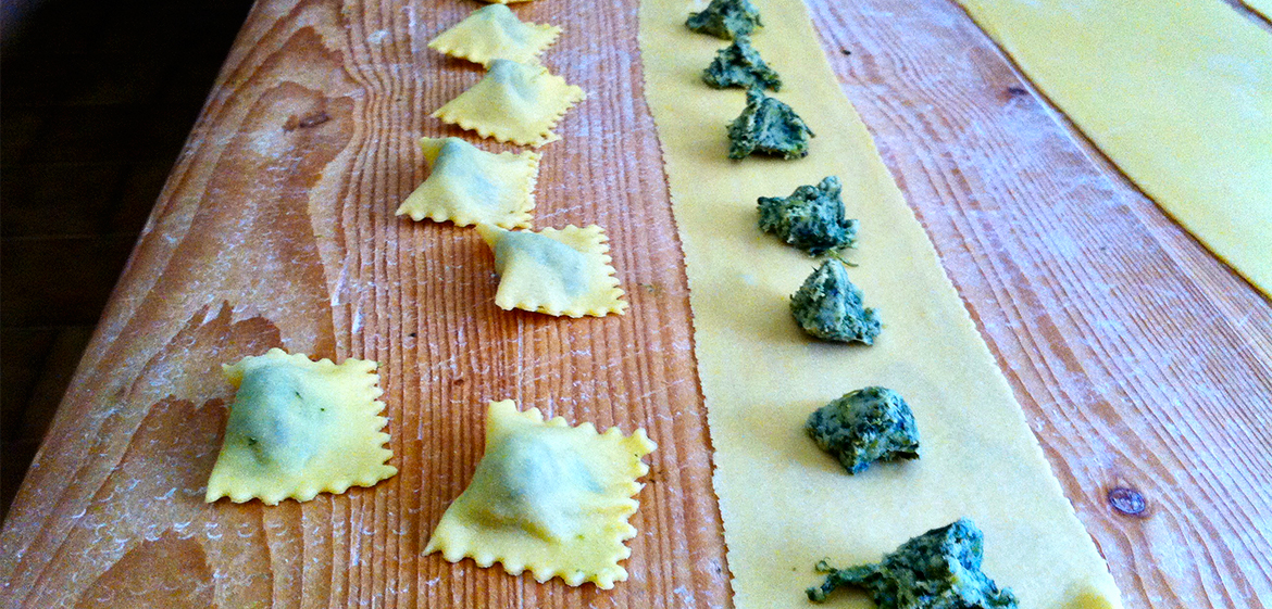 Photo of ravioli being made
