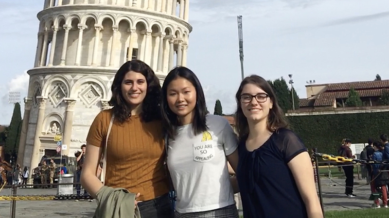 Neuroscience students visiting Pisa in Italy