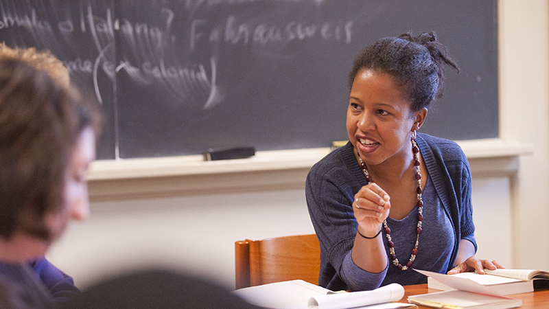 Smith College professor Daphne Lamothe in the classroom with her students