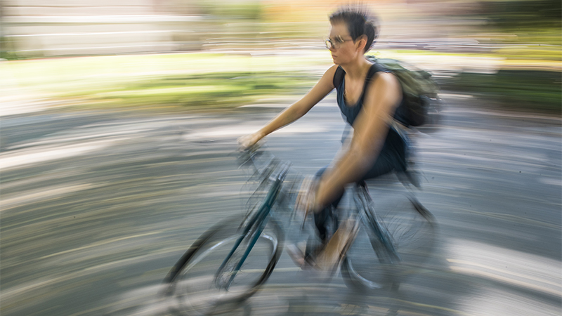 Woman riding a bike