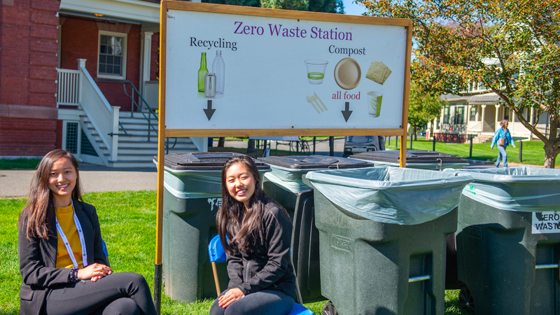 Zero Waste station, for recycling and waste reduction.