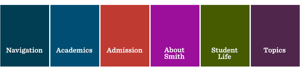 A graphic showing the six colors used on the website