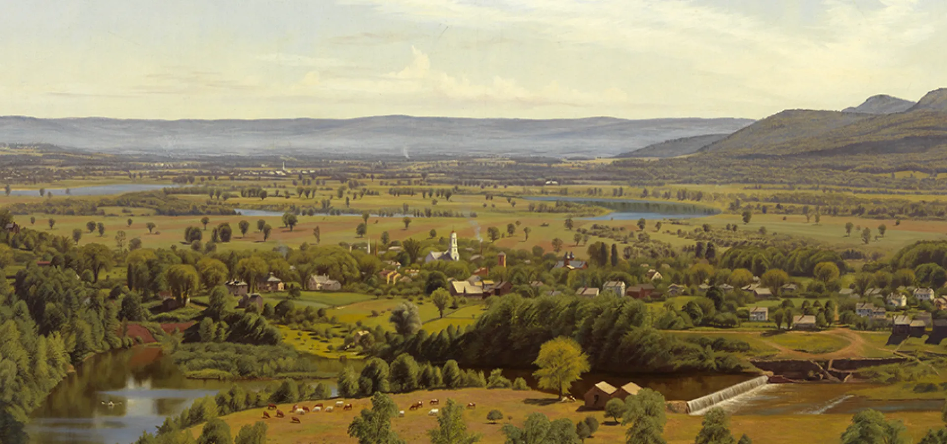 Painting by Thomas Charles Farrer. View of Northampton from the Dome of the Hospital, 1865 (detail). Oil on canvas.