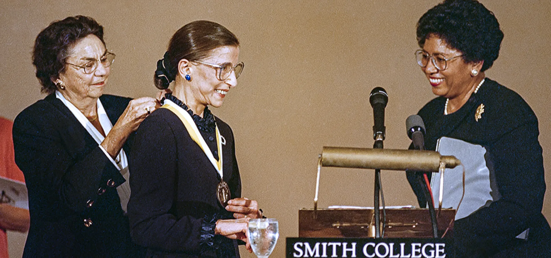Image of Ruth Bader Ginsburg receiving the Smith Medal