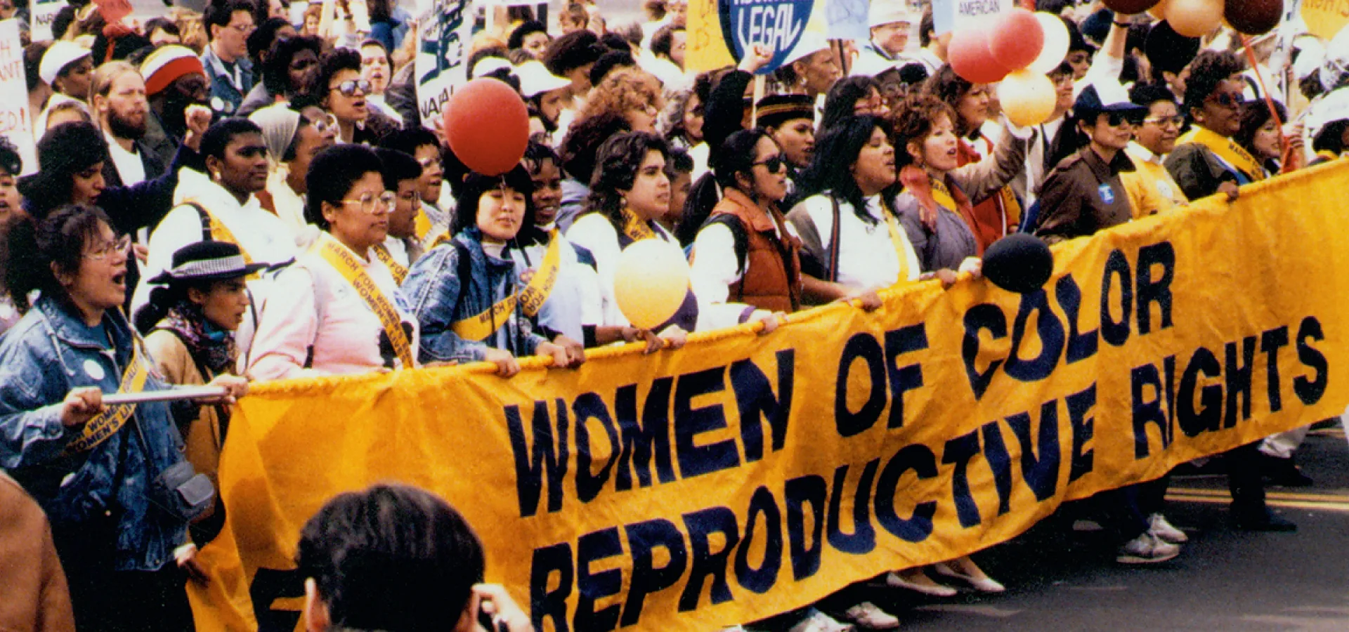 Archival photo of women marching for reproductive rights