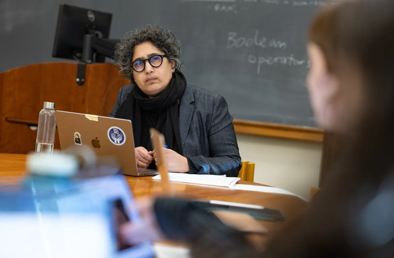 Professor Andrea Moore in her classroom