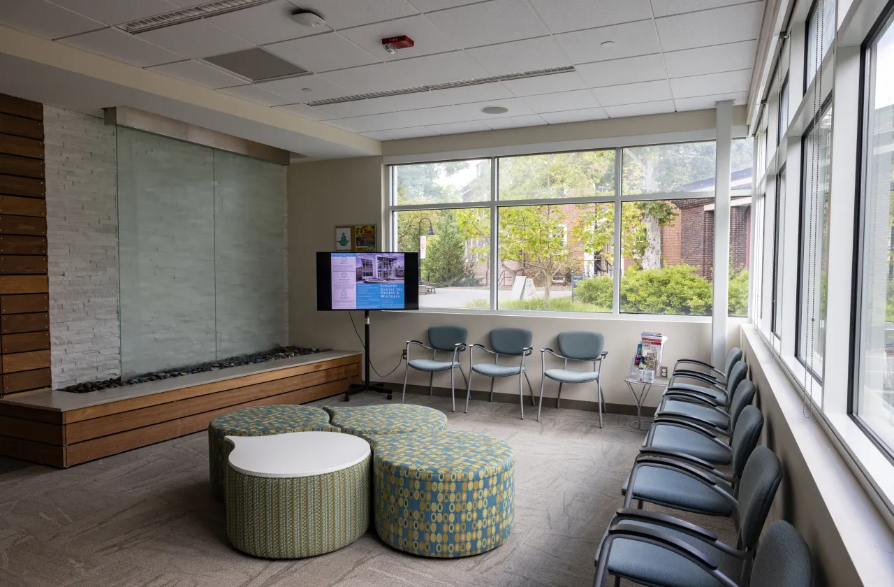 The waiting room at the Schacht Center