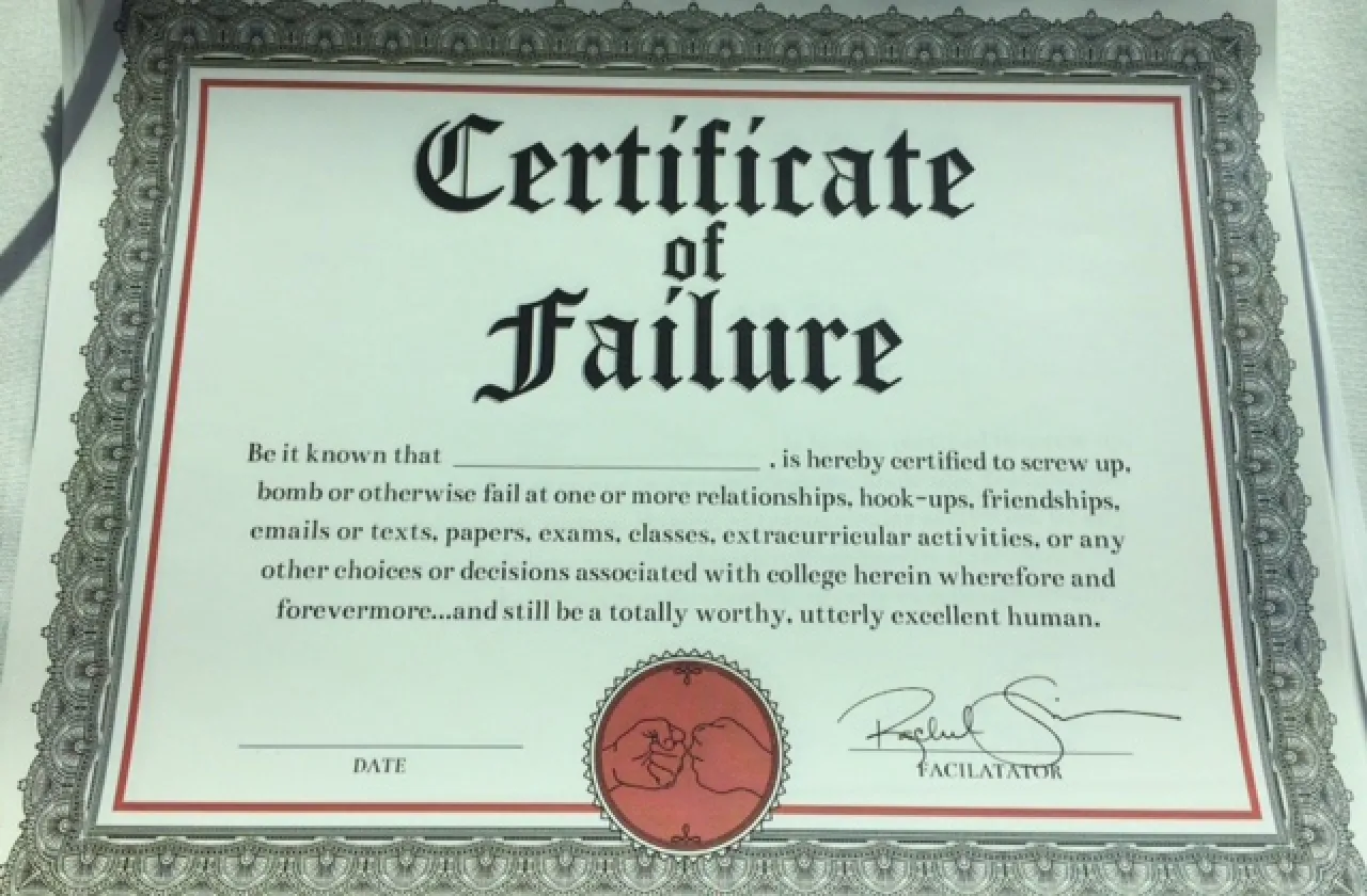 Certificate of Failure