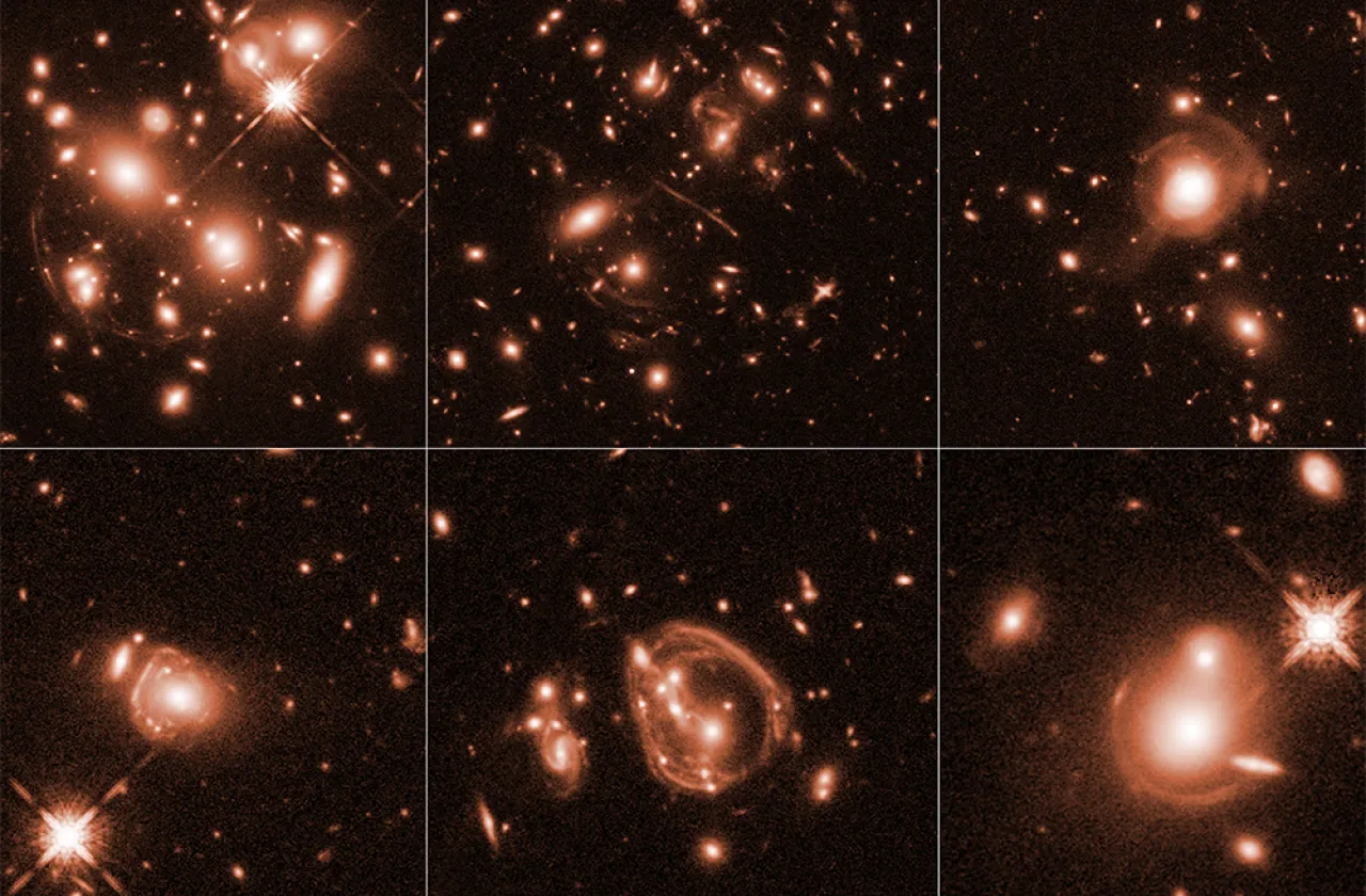 Telescope image of six of the brightest galaxies