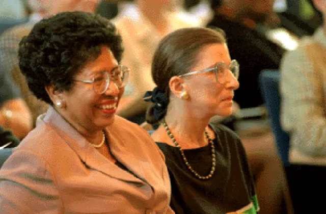 A photo of Ruth Bader Ginsburg and Ruth Simmons