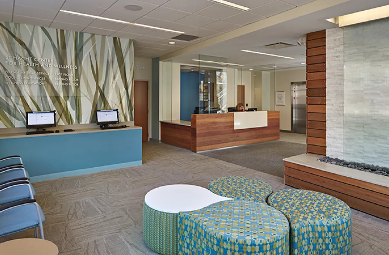 Interior of the Schacht Center lobby