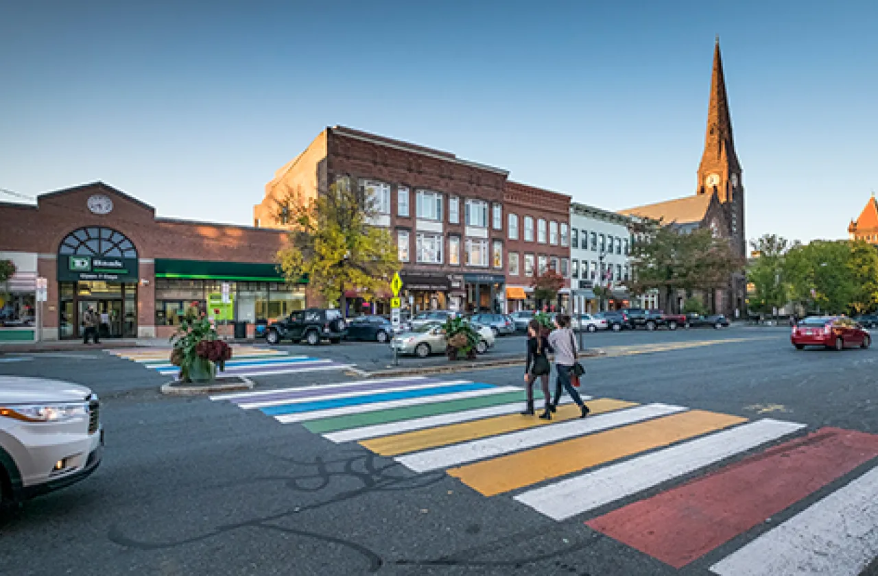 Crosswalk in downtown Northampton