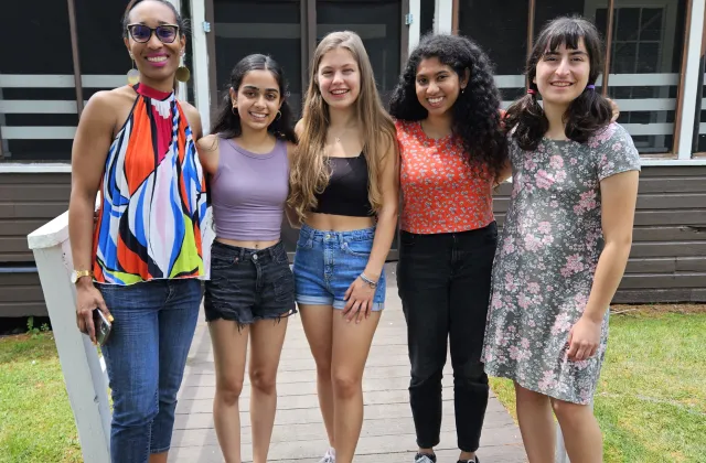 Prof. Lesley-Ann Giddings and students at summer camp