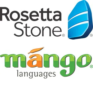 Rosetta Stone and Mango Languages logos