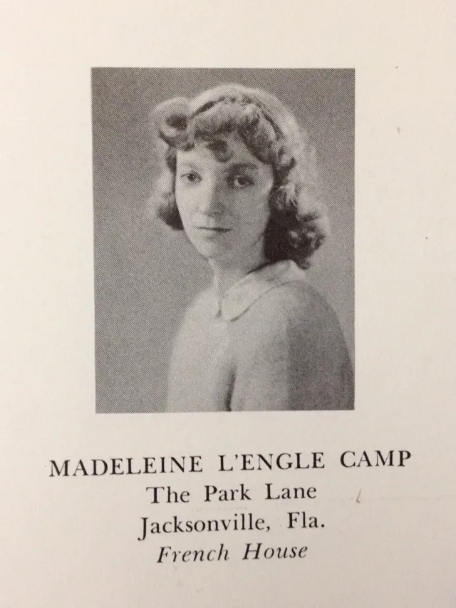 Author Madeleine L'Engle in her Smith College Yearbook Photo