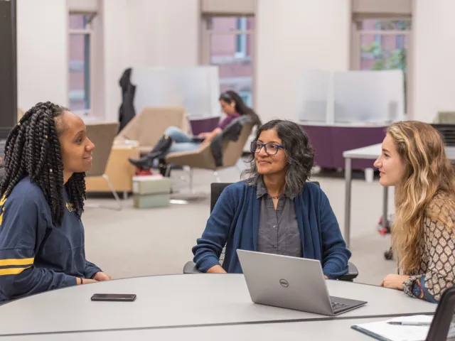 Professor Benita Jackson and two students