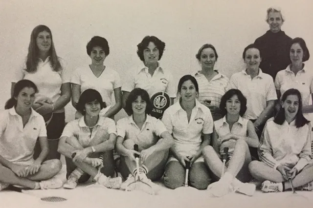 Archival photo of the squash team