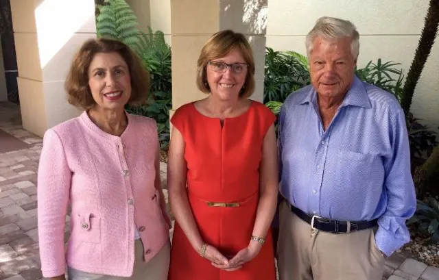 Phyllis and Jerry Rappaport with President Kathleen McCartney
