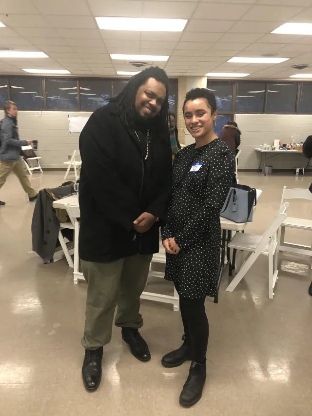 Photo of Blythe and colleague at the USCAN Building Power subgroup Meeting,