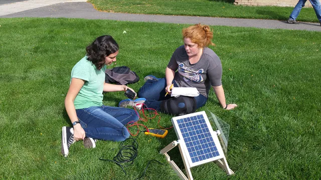 Two students working on a project