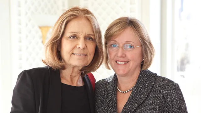 Gloria Steinem and Smith College President Kathleen McCartney