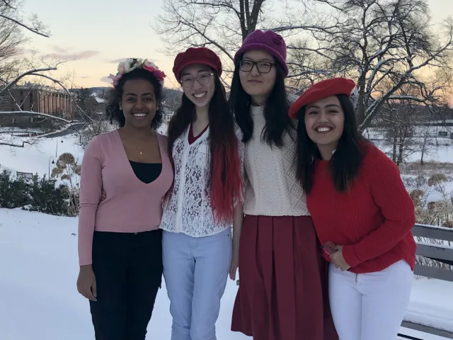 From left to right: University Innovation Fellows - Beth Yigzaw, Isabelle Hodge, Emma Sui, and Asmita Gautam.