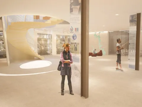 Architectural rendering of New Neilson ground floor lobby