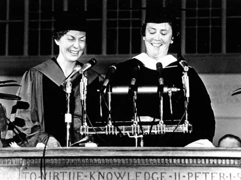 Jill Conway speaking at her inauguration